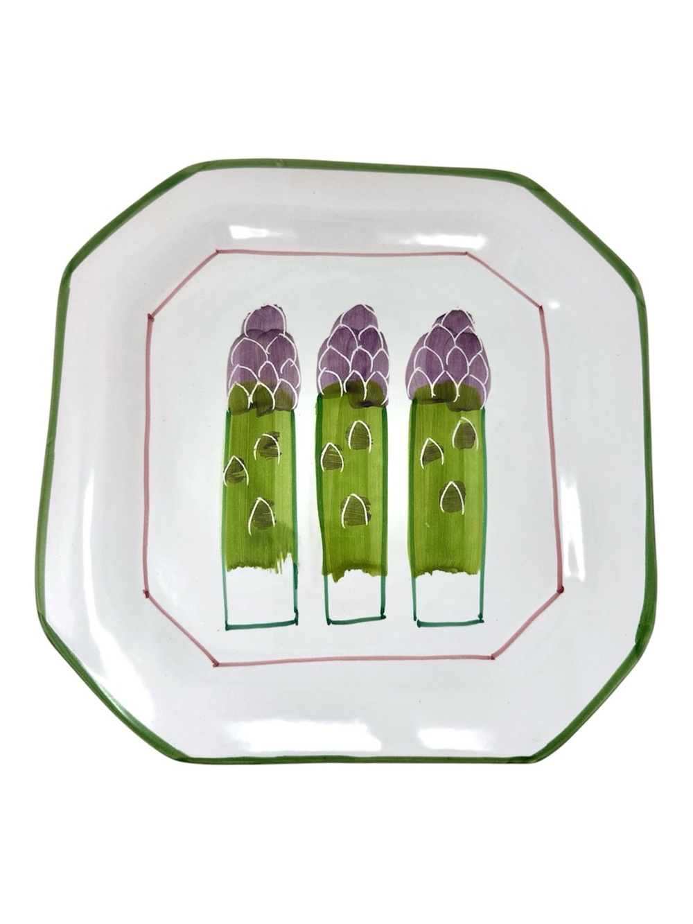 Hand-Painted Vintage Vietri Italy Asparagus Serving Decorative Wall Plate